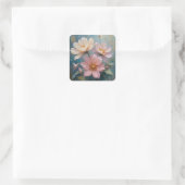 Dekorative Blumenmalerei Quadratischer Aufkleber (Tasche)