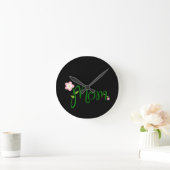 Dekorative Blumenmum Runde Wanduhr (Zuhause)