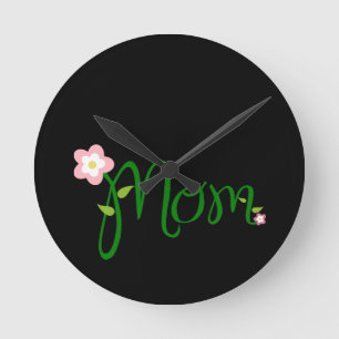 Dekorative Blumenmum Runde Wanduhr