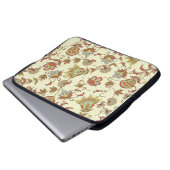 Dekorative Blumenmuster mit zarten Pflanze von Laptopschutzhülle (Vorne Knopf)