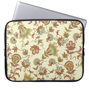 Dekorative Blumenmuster mit zarten Pflanze von Laptopschutzhülle