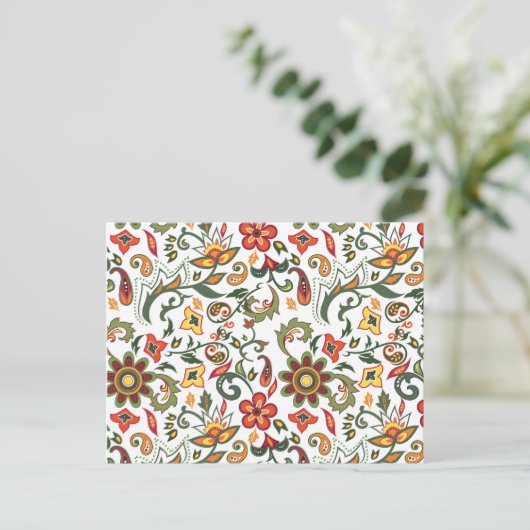 Dekorative Blumenmuster Postkarte (Stehend Vorderseite)