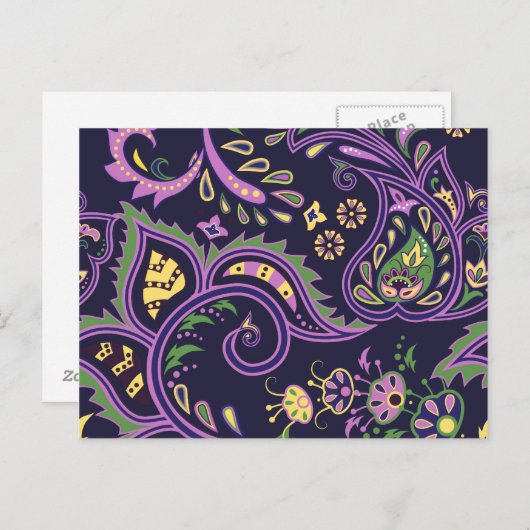 Dekorative Blumenmuster Postkarte (Vorne/Hinten)