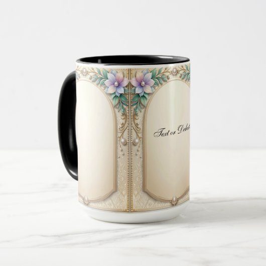 Dekorative Blumenrahmen-Tasse Tasse (Vorderseite Links)