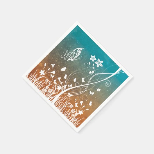 DEKORATIVE BLUMENSCHALTFLÄCHEN PAPIERDEKOUPAGE SERVIETTE (Ecke)