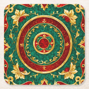 Dekorative Blumenweihnachtszeitschrift Untersetzer