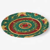 Dekorative Blumenweihnachtszettel Pappteller (Schrägansicht)