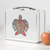 Dekorative Blumenzierkunst der Meeresschildkröte Metall Brotdose (Beispiel)