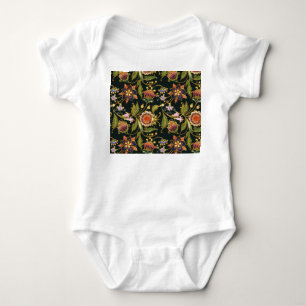Dekorative Blüte: Akrylgolden Lila. Baby Strampler