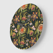 Dekorative Blüte: Akrylgolden Lila. Große Wanduhr (Winkel)