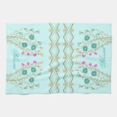 Dekorative Blüte mit Muster betont Geschirrtuch (Horizontal)