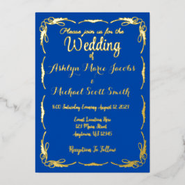 Dekorative Borded Foil Hochzeit Einladung