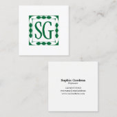 Dekorative Box 02 - Initialen - Forest Green Quadratische Visitenkarte (Vorne/Hinten)