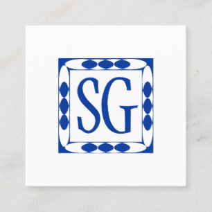 Dekorative Box 02 - Initials - Navy Blue Quadratische Visitenkarte