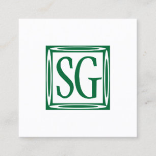 Dekorative Box - Initialen - Forest Green Quadratische Visitenkarte