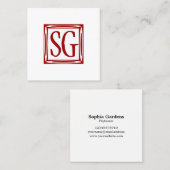 Dekorative Box - Initialen - Ruby Red Quadratische Visitenkarte (Vorne/Hinten)