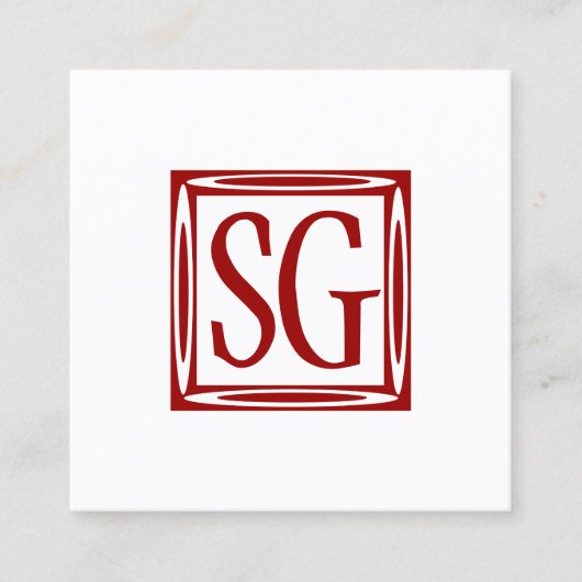 Dekorative Box - Initialen - Ruby Red Quadratische Visitenkarte (Vorderseite)