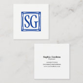 Dekorative Box - Initials - Nave Blue Quadratische Visitenkarte (Vorne/Hinten)