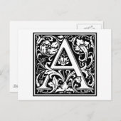 Dekorative Buchstabe-Initiale "A" Postkarte (Vorne/Hinten)