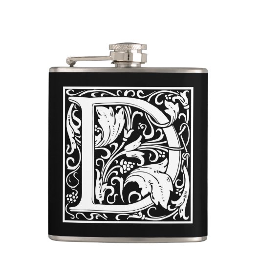 Dekorative Buchstabe-Initiale "D" Flachmann (Vorderseite)