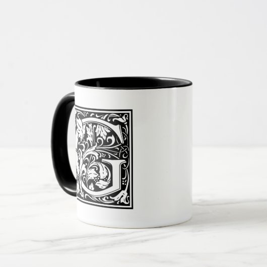 Dekorative Buchstabe-Initiale "G" Tasse (Vorderseite Links)