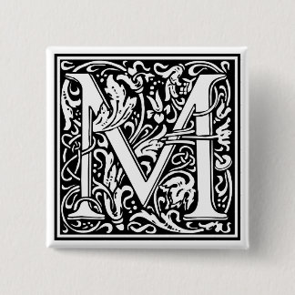 Dekorative Buchstabe-Initiale "M" Button