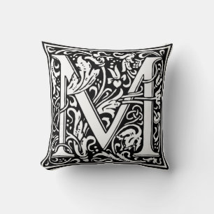 Dekorative Buchstabe-Initiale "M" Kissen