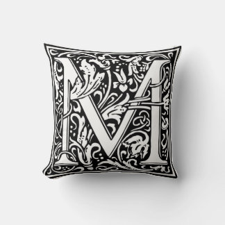 Dekorative Buchstabe-Initiale "M" Kissen