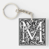 Dekorative Buchstabe-Initiale "M" Schlüsselanhänger (Vorderseite)