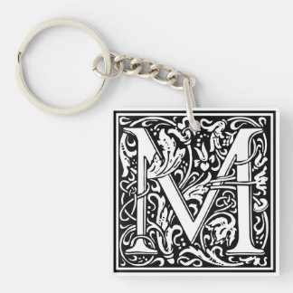 Dekorative Buchstabe-Initiale "M" Schlüsselanhänger