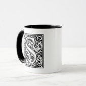 Dekorative Buchstabe-Initiale "S" Tasse (Vorderseite Links)