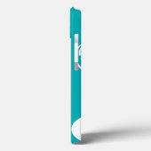 Dekorative Buchstaben auf blauem Hintergrund Case-Mate iPhone Hülle (Rückseite / Links)