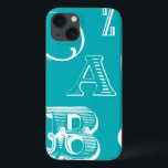 Dekorative Buchstaben auf blauem Hintergrund Case-Mate iPhone Hülle<br><div class="desc">Eine echte Alphabet-Suppe erwartet Sie beim Kauf dieses Ausdrucks dekorativer Buchstaben auf blauem Hintergrund. Das Vision Studio ist eine großartige Ergänzung zu einem Kinderzimmer oder einem Spielzimmer. Bestellen Sie noch heute einen Ausdruck!</div>
