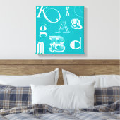 Dekorative Buchstaben auf blauem Hintergrund Leinwanddruck (Insitu (Schlafzimmer))