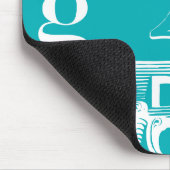 Dekorative Buchstaben auf blauem Hintergrund Mousepad (Ecke)