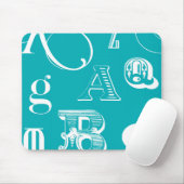 Dekorative Buchstaben auf blauem Hintergrund Mousepad (Mit Mouse)