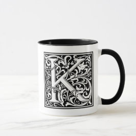 Dekorative Buchstaben Initial "K" Tasse