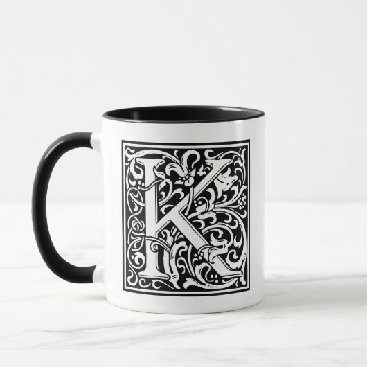 Dekorative Buchstaben Initial "K" Tasse (Links)