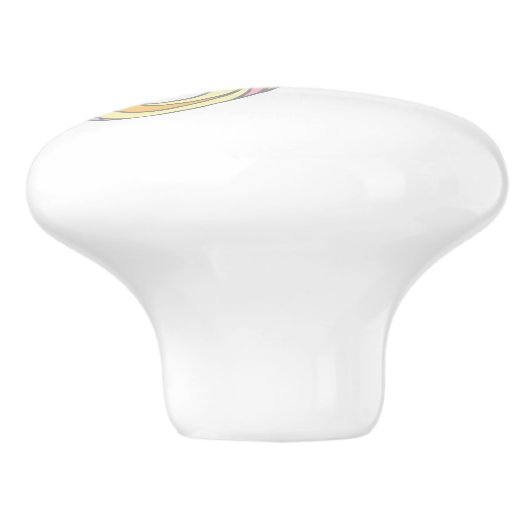 Dekorative Buchstaben P Monogramm Handgriff Knopf Keramikknauf (Seitenansicht)