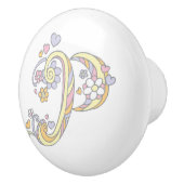 Dekorative Buchstaben P Monogramm Handgriff Knopf Keramikknauf (Rechts)