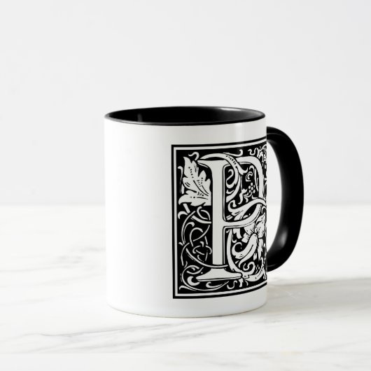Dekorative Buchstaben "P" Tasse (VorderseiteRechts)