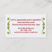 Dekorative bunt Tomaten/Paradeiser Koch Catering Visitenkarte (Rückseite)