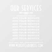 Dekorative Business Services und Informationen Fensteraufkleber (Blatt)