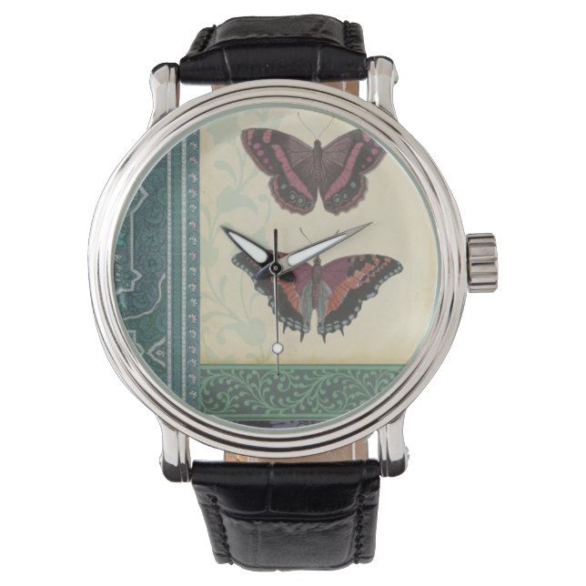Dekorative Butterfly Brocade von Vision Studio Armbanduhr (Vorderseite)