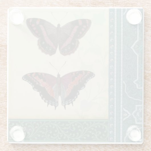 Dekorative Butterfly Brocade von Vision Studio Glasuntersetzer (Rückseite)