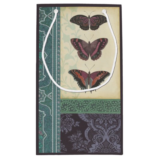 Dekorative Butterfly Brocade von Vision Studio Kleine Geschenktüte (Rückseite)