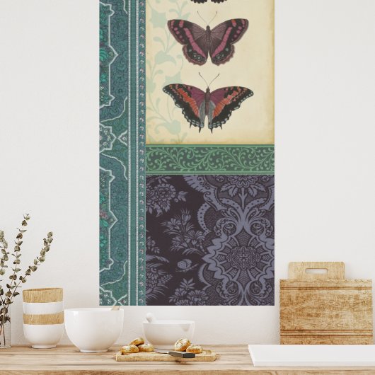 Dekorative Butterfly Brocade von Vision Studio Poster (Küche)