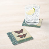 Dekorative Butterfly Brocade von Vision Studio Rechteckiger Pappuntersetzer (Vor Ort)