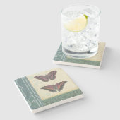 Dekorative Butterfly Brocade von Vision Studio Steinuntersetzer (Seitenansicht)