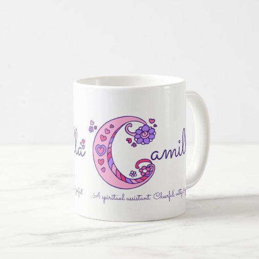 Dekorative C Monogramm-Tasse Kaffeetasse (VorderseiteRechts)